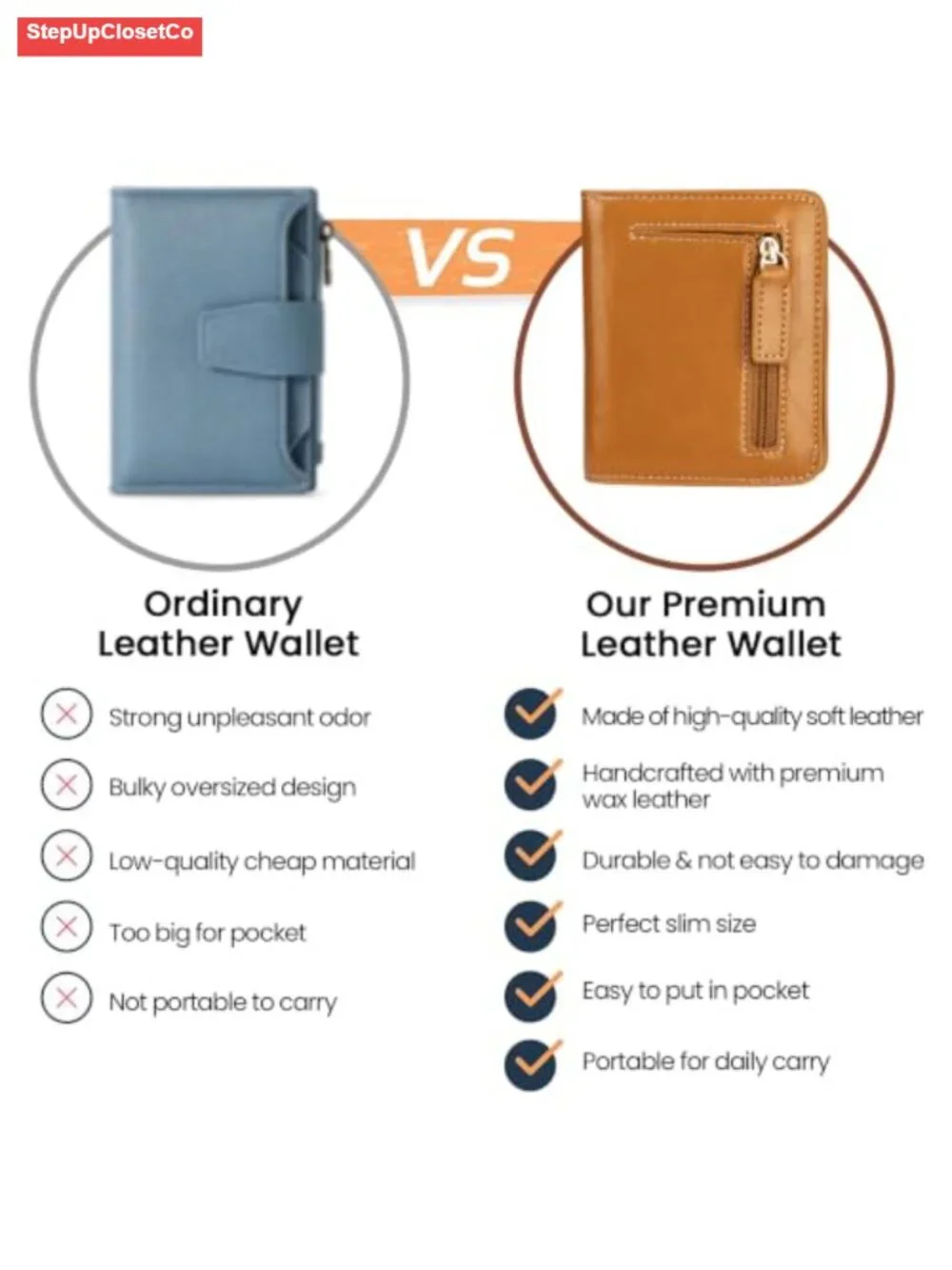 RFID Blocking Small Bifold Leather Wallet with ID Window